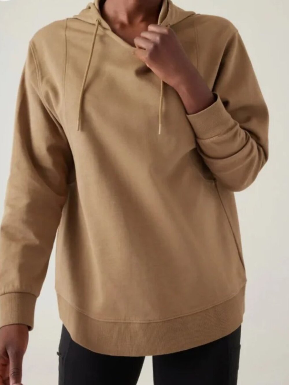 Athleta Sundown Hoodie Sweatshirt Sweater Brown Long Sleeve Cotton Blend Size XL
